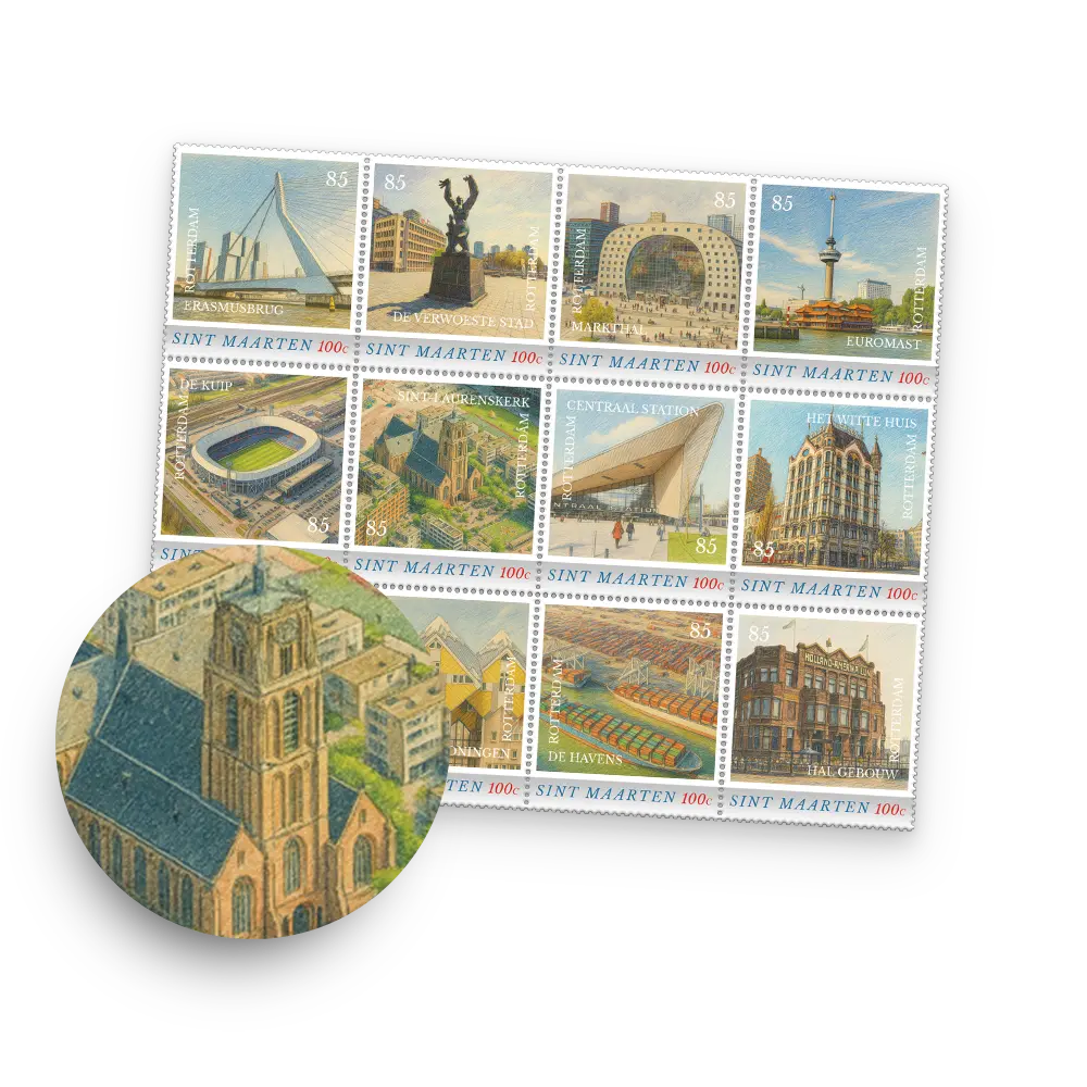 Postzegelvel Herrijzend Rotterdam