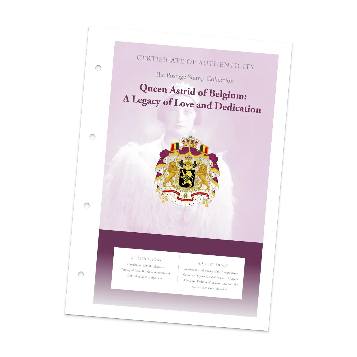 Die Briefmarkensammlung „Königin Astrid: Ein Vermächtnis der Liebe und Hingabe“