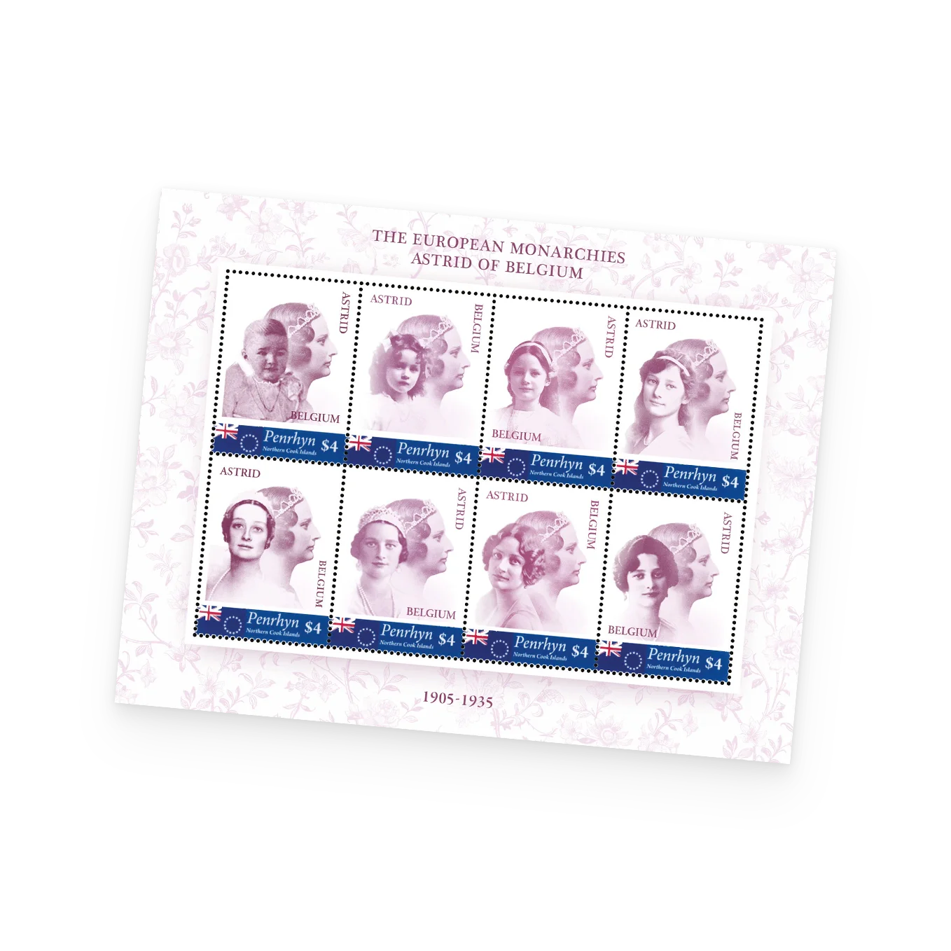 La collection de timbres « La Reine Astrid : un héritage d'amour et de dévouement »