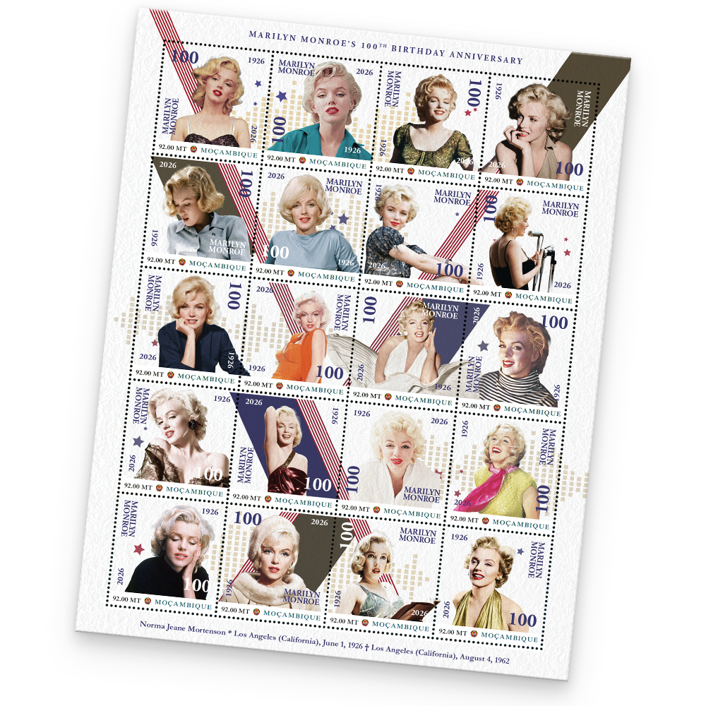 Postzegelvel "Marilyn Monroe's 100th Birthday Anniversary"