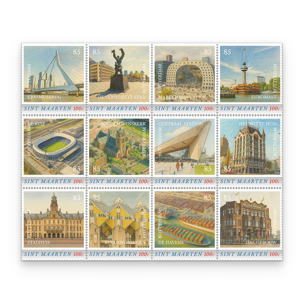 Postzegelvel Herrijzend Rotterdam