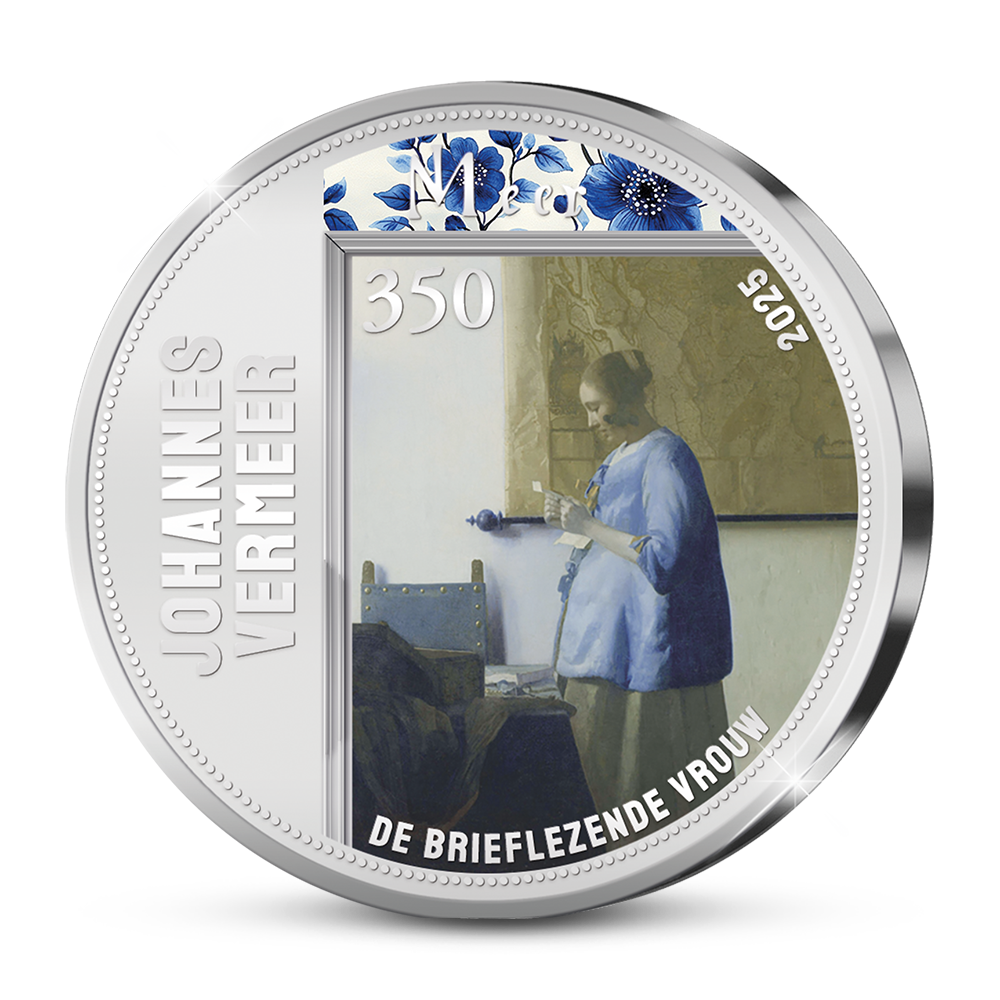 Die 350 Jahre Johannes Vermeer Gedenkausgabe der Niederlande „Die Briefe lesende Frau“