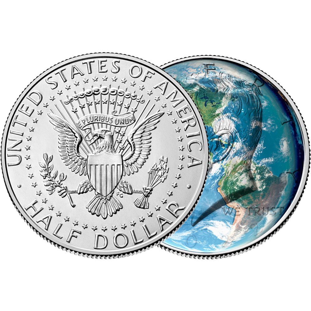 De verzilverde “Planet Earth” Kennedy Half Dollar van Amerika - Edel Collecties