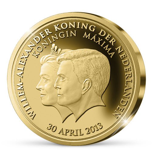 De Officiële 24 karaat Goud Vergulde Koning Willem-Alexander Inhuldigingsuitgifte uit 2013 - Edel Collecties