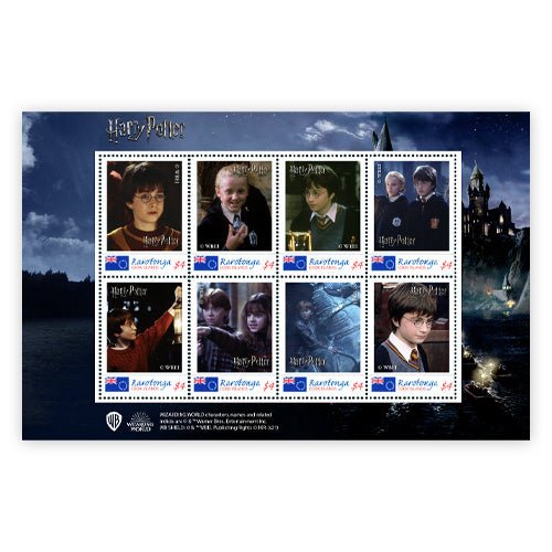 Het allereerste “Harry Potter and the Philosophers Stone” Jubileumpostzegelvel - Edel Collecties