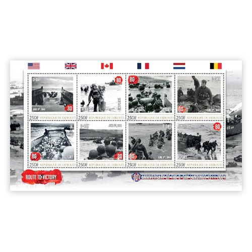Het Officiële “D-Day 1944 Lest We Forget” Postzegelvel - Edel Collecties