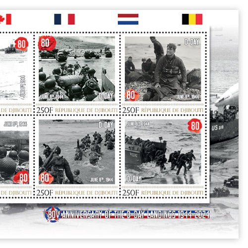 Het Officiële “D-Day 1944 Lest We Forget” Postzegelvel - Edel Collecties