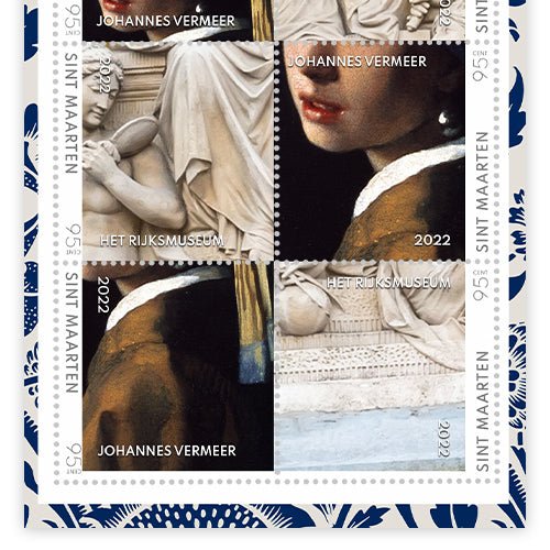 Het Officiële en Nationale “Meisje met de Parel van Vermeer” Jubileumpostzegelvel - Edel Collecties