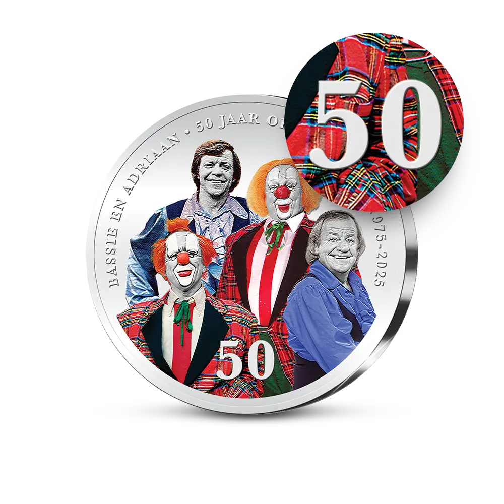 De officiële Herdenkingsuitgifte ‘Gestileerd Dubbelportret Bassie & Adriaan’ - uitgifte nummer 5
