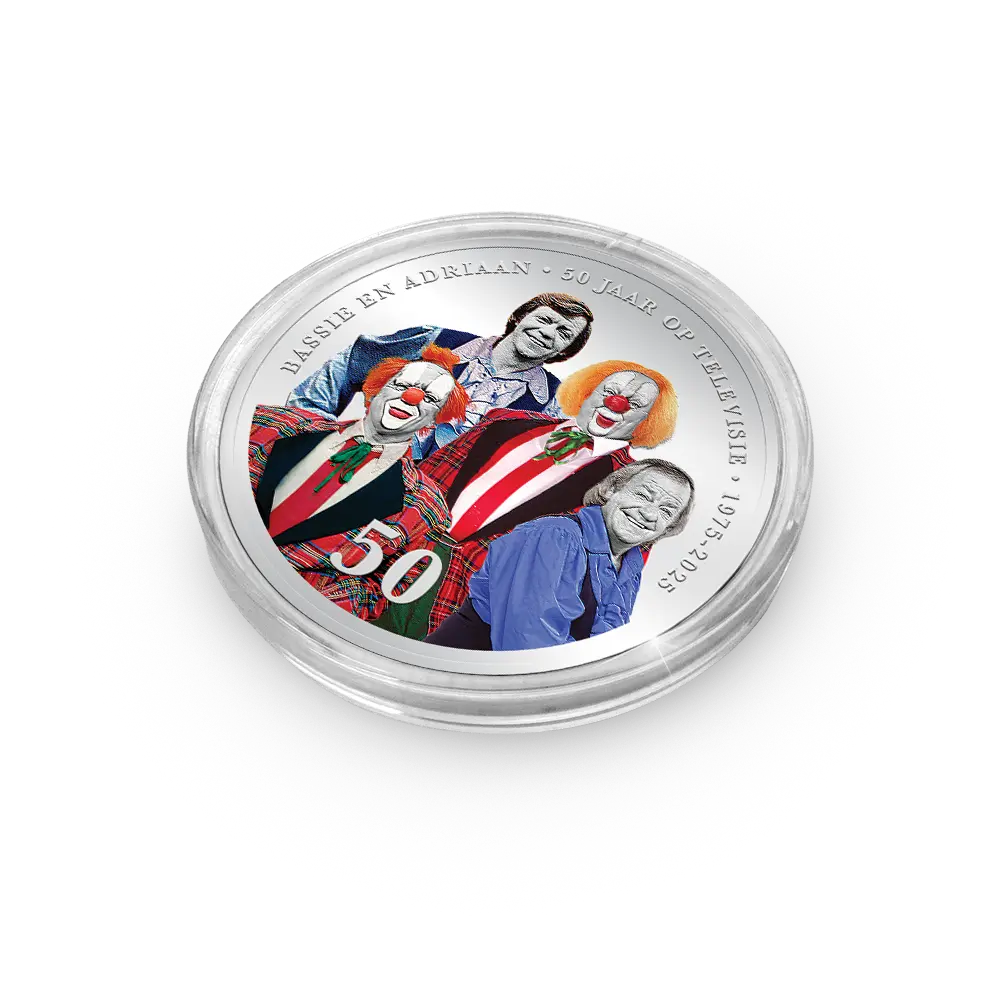 De officiële Herdenkingsuitgifte ‘Gestileerd Dubbelportret Bassie & Adriaan’ - uitgifte nummer 5