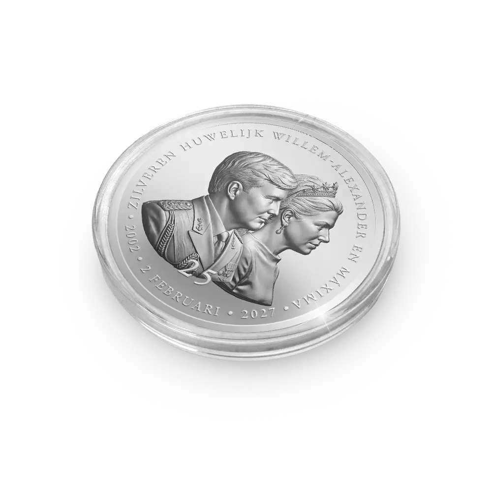 De Primeurslag van de extra grote 5cm Herdenkingsuitgifte 25-Jarig Huwelijksjubileum Willem-Alexander en Máxima