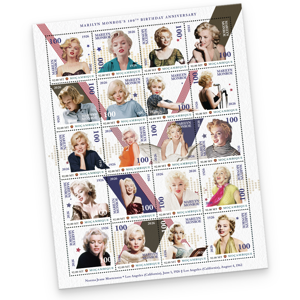 Postzegelvel "Marilyn Monroe's 100th Birthday Anniversary"
