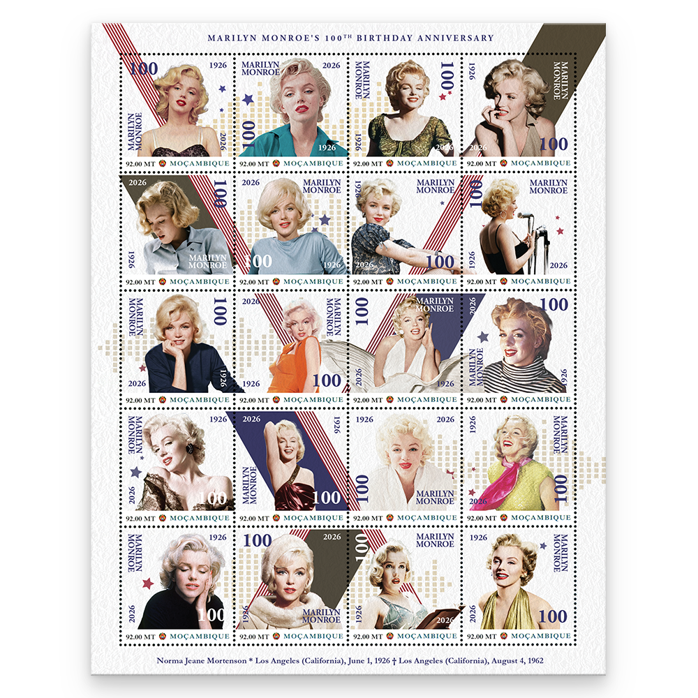 Postzegelvel "Marilyn Monroe's 100th Birthday Anniversary"