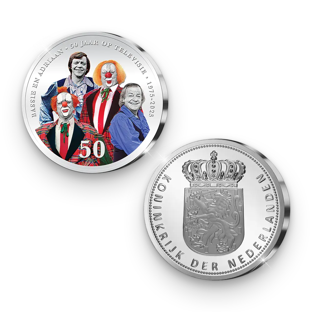 De officiële Herdenkingsuitgifte ‘Gestileerd Dubbelportret Bassie & Adriaan’ - uitgifte nummer 5