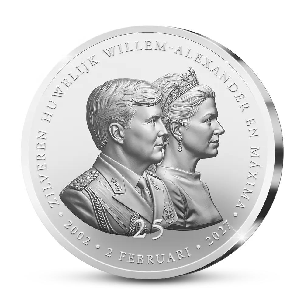 De Primeurslag van de extra grote 5cm Herdenkingsuitgifte 25-Jarig Huwelijksjubileum Willem-Alexander en Máxima