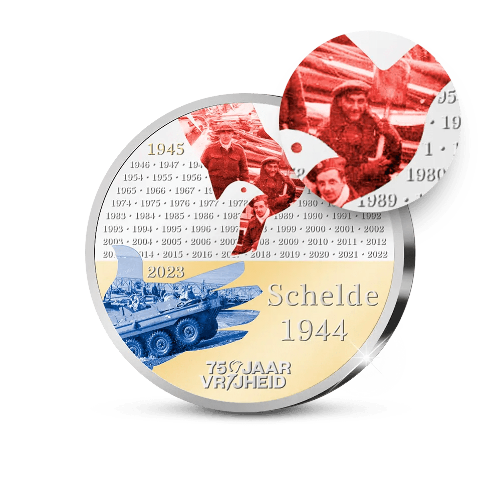 De Nationale Slag de Schelde 1944 Herdenkingsuitgifte 2023 Verzilverd Geslagen - Edel Collecties