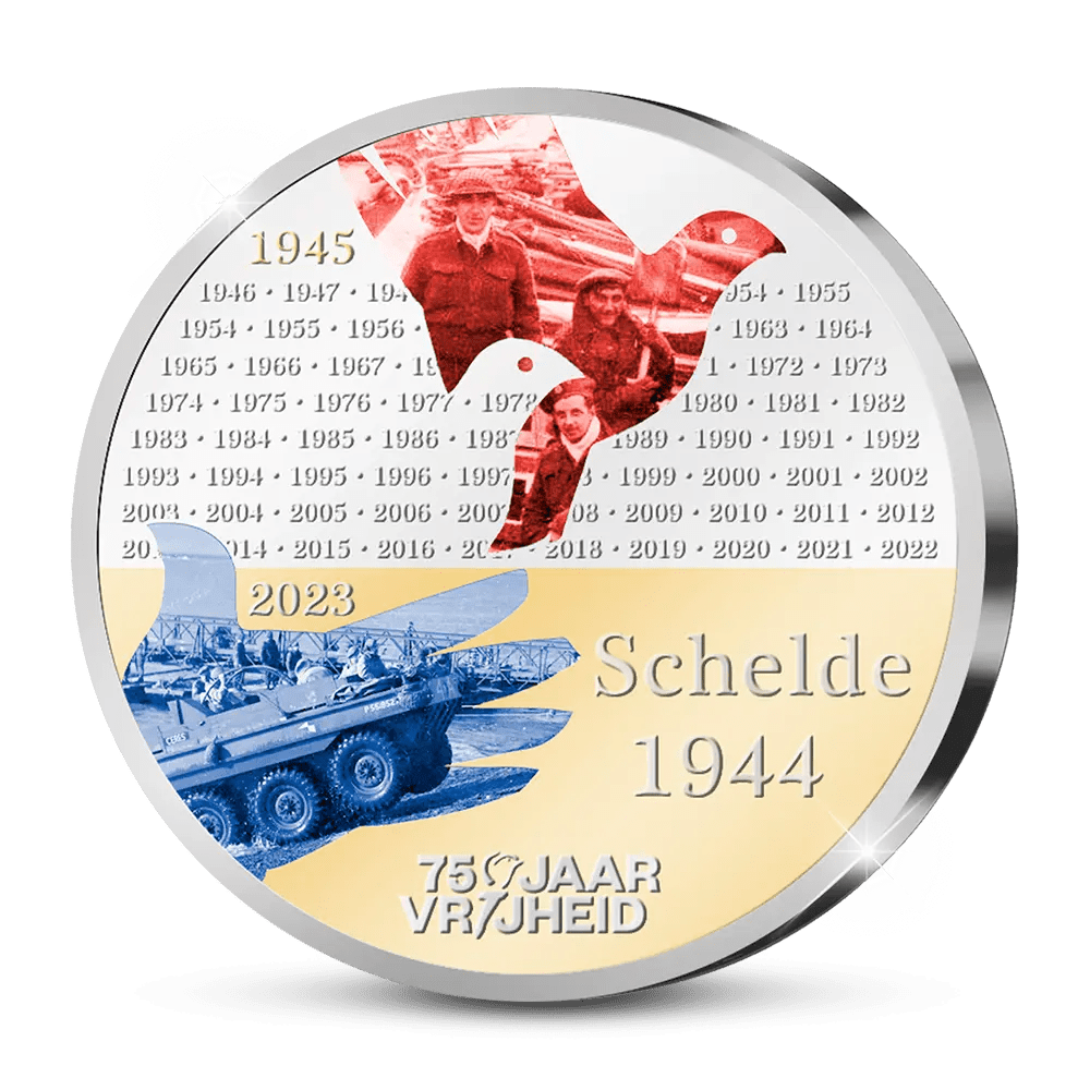 De Nationale Slag de Schelde 1944 Herdenkingsuitgifte 2023 Verzilverd Geslagen - Edel Collecties