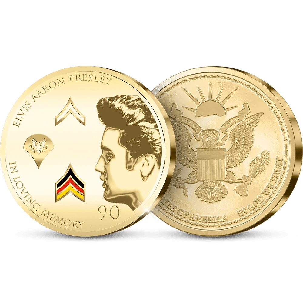 De vergulde “Elvis in Germany’ Herdenkingsuitgifte van Amerika - Edel Collecties