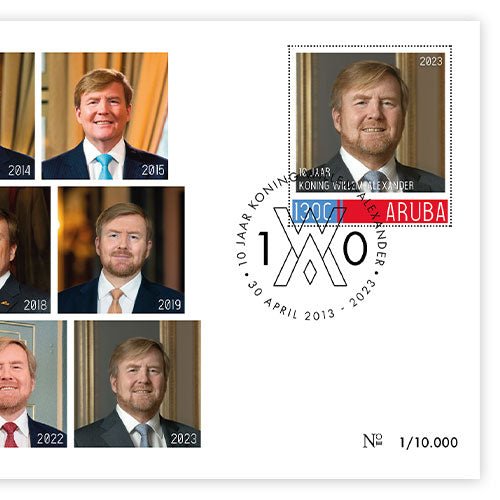 “10 Jaar Koning Willem-Alexander” Eerste-Dag-Envelop 2023 - Edel Collecties