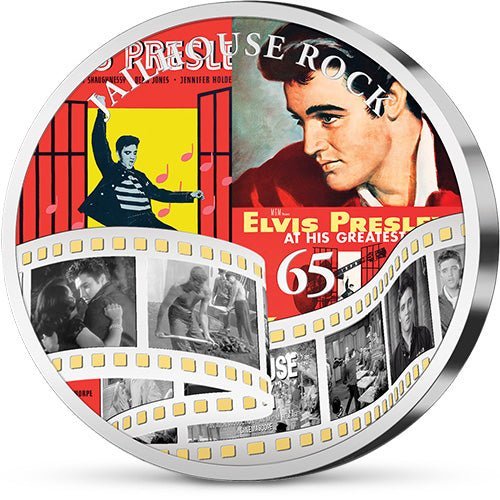 De Exclusief Verzilverde “Elvis Presley Jailhouse Rock 65th Anniversary 50mm Commemorative Coin” van Amerika - Edel Collecties