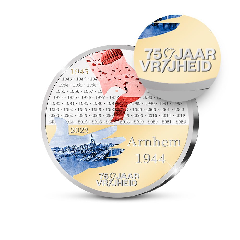 De Nationale Slag om Arnhem 1944 Herdenkingsuitgifte 2023 Verzilverd Geslagen - Edel Collecties