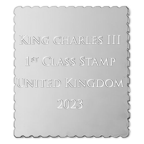 De Verzilverde Replica van de officiële “King Charles III Coronation Postage Stamp” van Engeland - Edel Collecties