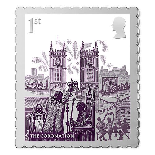 De Verzilverde Replica van de officiële “King Charles III Coronation Postage Stamp” van Engeland - Edel Collecties