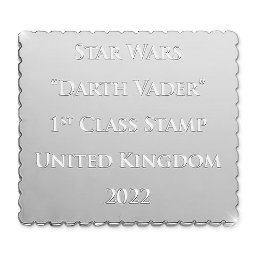 De Verzilverde Replica van de Officiële “Star Wars Darth Vader” Postzegel van Engeland - Edel Collecties