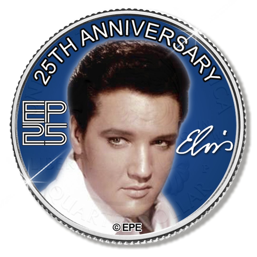 Gratis Kennismaken: De Officiële “70th Anniversary Start Career Elvis Presley” Quarter Dollar - Edel Collecties