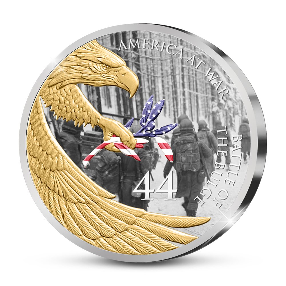 Gratis Kennismaken: The Official “Battle of the Bulge 1944” Commemorative Coin of the United States of America - Edel Collecties