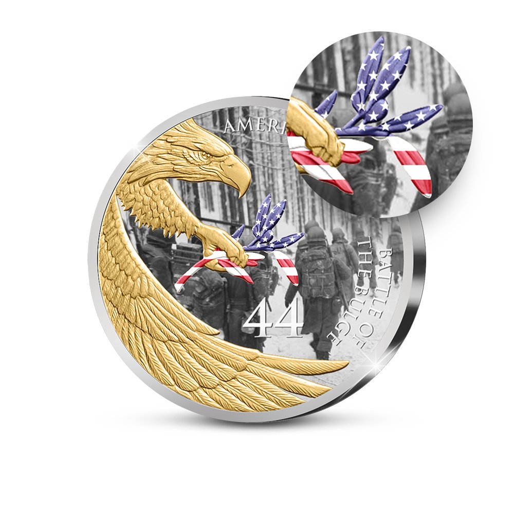 Gratis Kennismaken: The Official “Battle of the Bulge 1944” Commemorative Coin of the United States of America - Edel Collecties