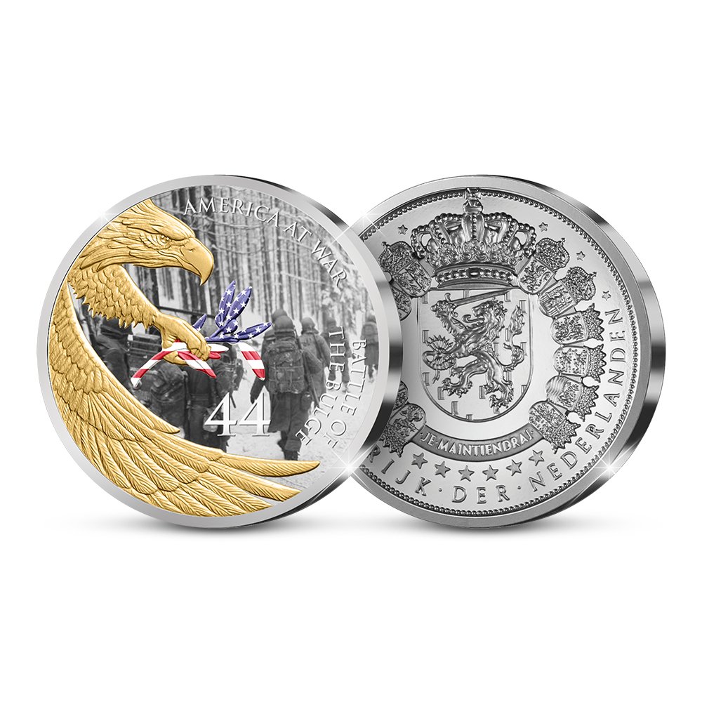 Gratis Kennismaken: The Official “Battle of the Bulge 1944” Commemorative Coin of the United States of America - Edel Collecties