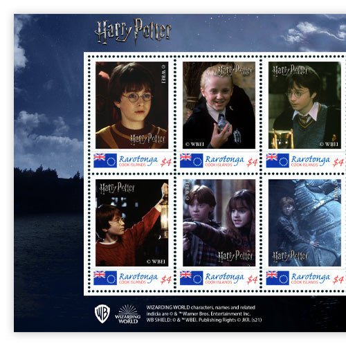 Het allereerste “Harry Potter and the Philosophers Stone” Jubileumpostzegelvel - Edel Collecties