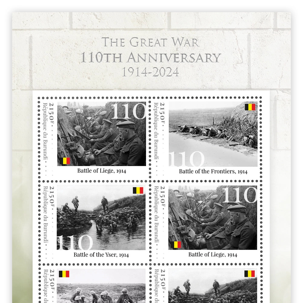 Het Officiële “Brave Little Belgium 1914-2024” Postzegelvel - Edel Collecties