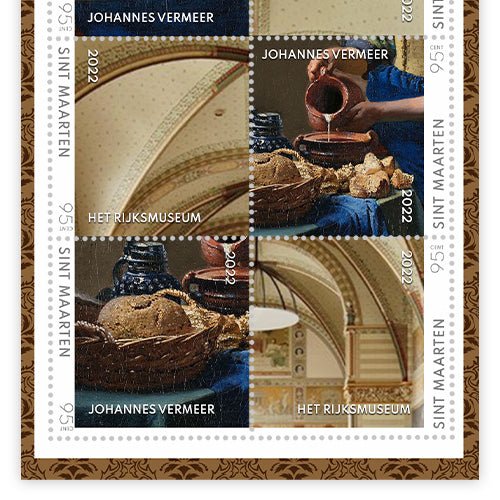 Het Officiële en Nationale “Het Melkmeisje van Vermeer” Jubileumpostzegelvel - Edel Collecties