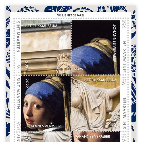 Het Officiële en Nationale “Meisje met de Parel van Vermeer” Jubileumpostzegelvel - Edel Collecties