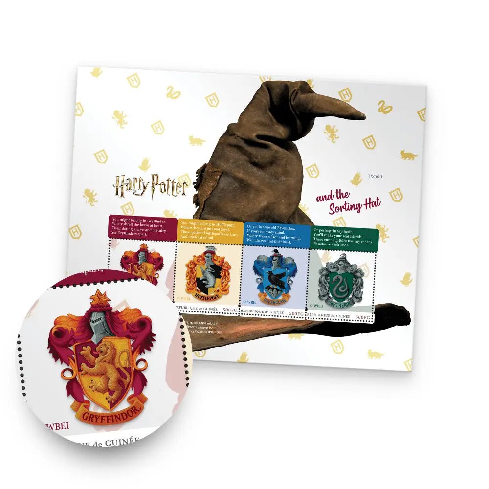 Het Officiële “Harry Potter and the Sorting Hat” Postzegelvel - Edel Collecties