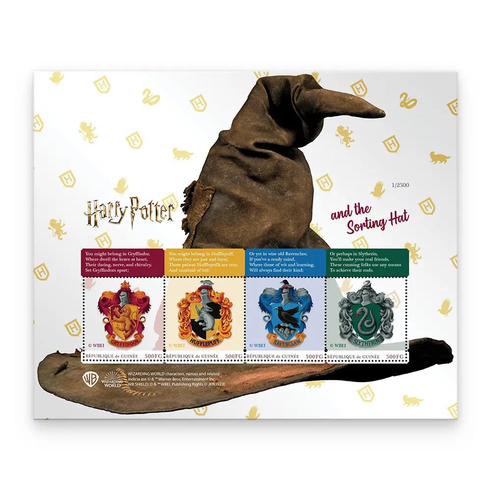 Het Officiële “Harry Potter and the Sorting Hat” Postzegelvel - Edel Collecties