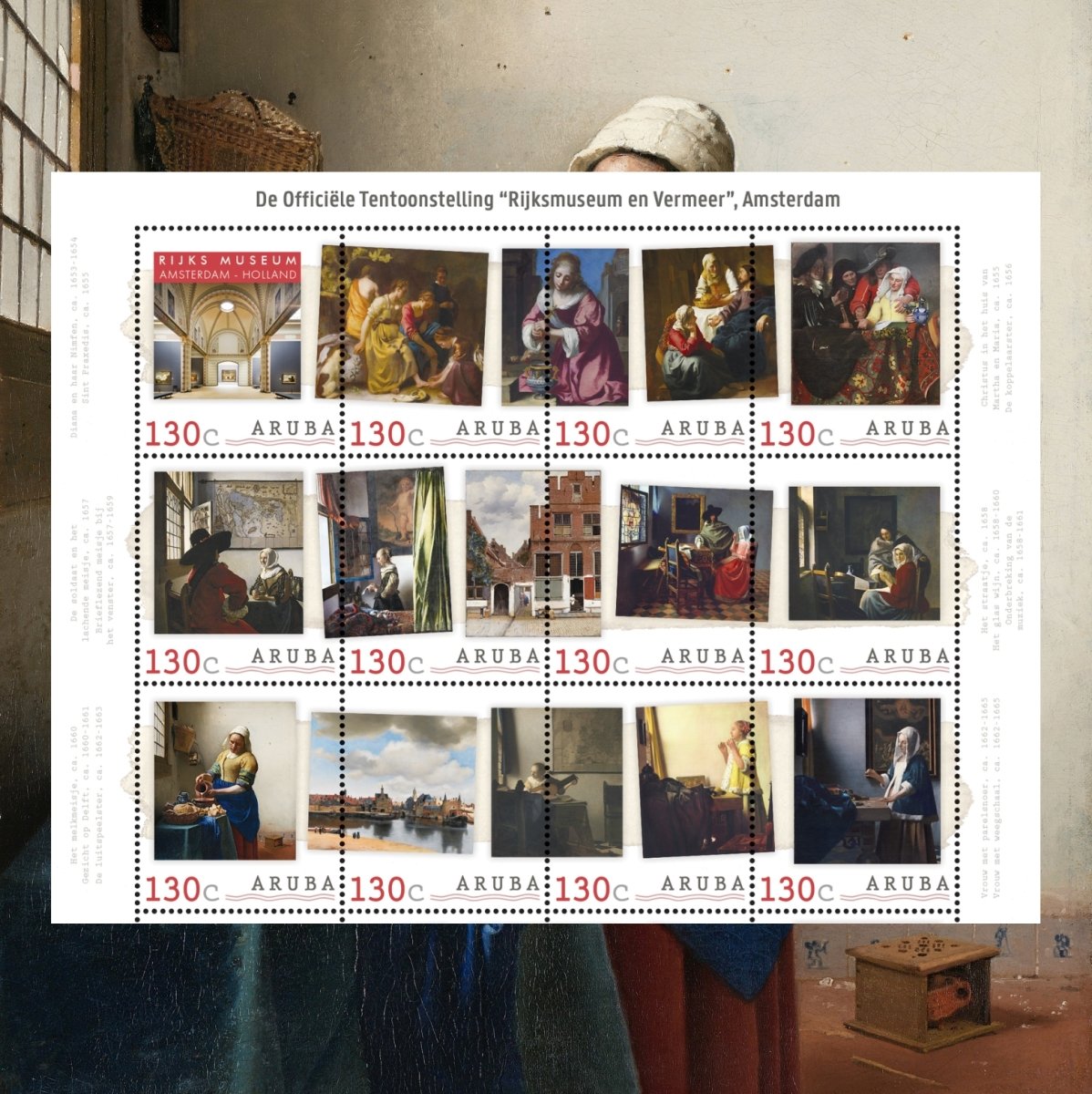 Het Officiële “Rijksmuseum en Vermeer” Postzegelvel - Edel Collecties