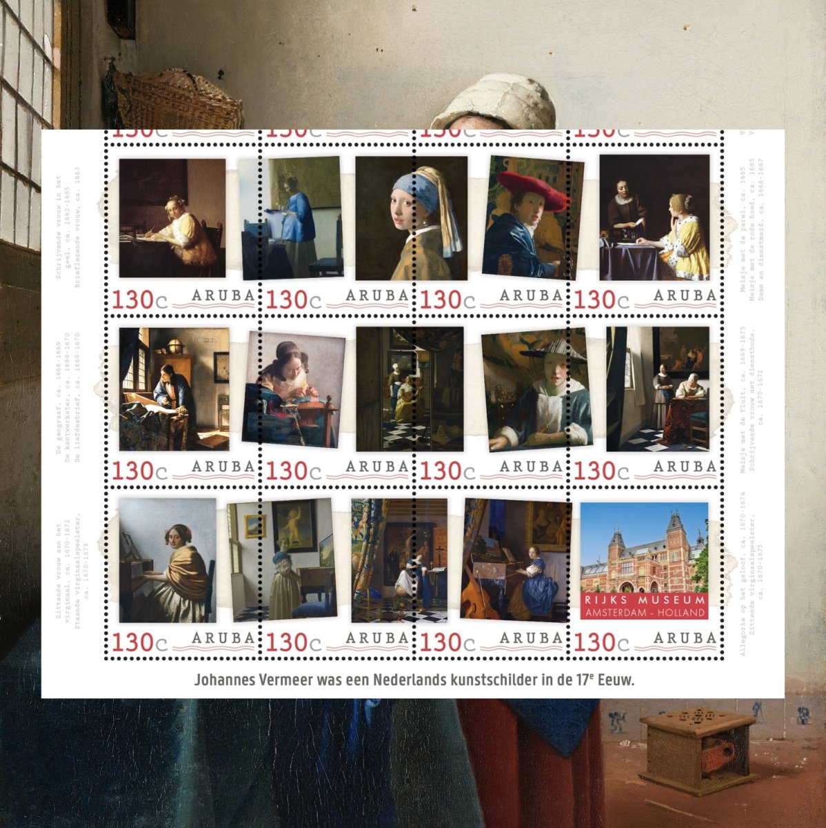 Het Officiële “Rijksmuseum en Vermeer” Postzegelvel - Edel Collecties