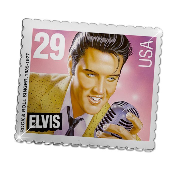 The Official Silver Plated “Elvis Legend” USA Postage Stamp - Edel Collecties