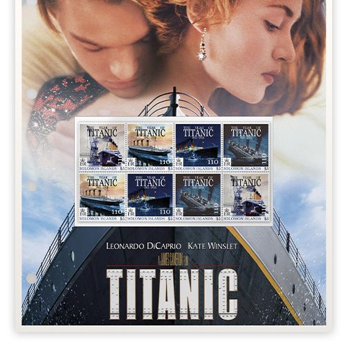 Titanic Het Officiële “Titanic” Postzegelvel t.g.v. het 25-jarig Film Jubileum - Edel Collecties